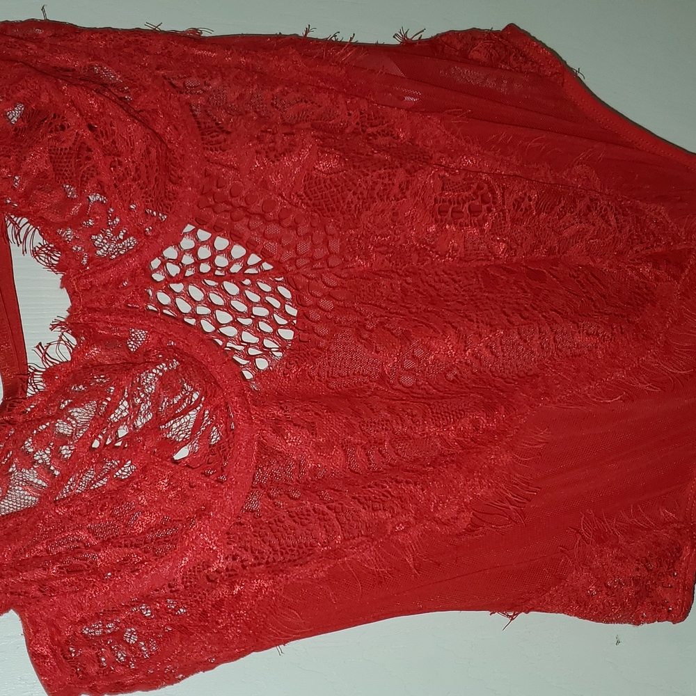 Red Hot Lingerie body suit size large, but small